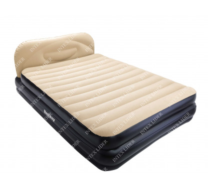 67483 Надувная кровать Soft-Back Elevated Airbed(Queen) Bestway 226х152х74 см со встроенным насосом